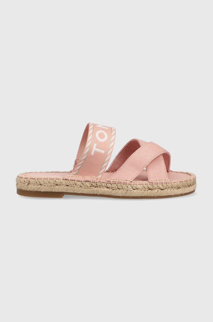 Pantofle Tommy Hilfiger SEASONAL WEBBING SANDAL dámské, růžová barva, FW0FW07181