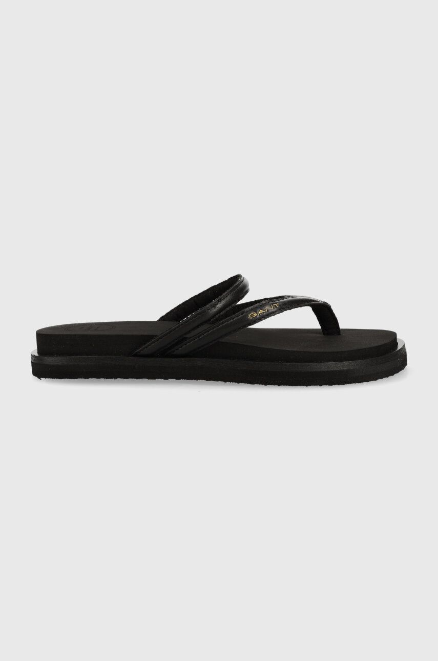 Gant Slapi De Piele Lazily Femei, Culoarea Negru, Cu Toc Plat, 26561812.g00