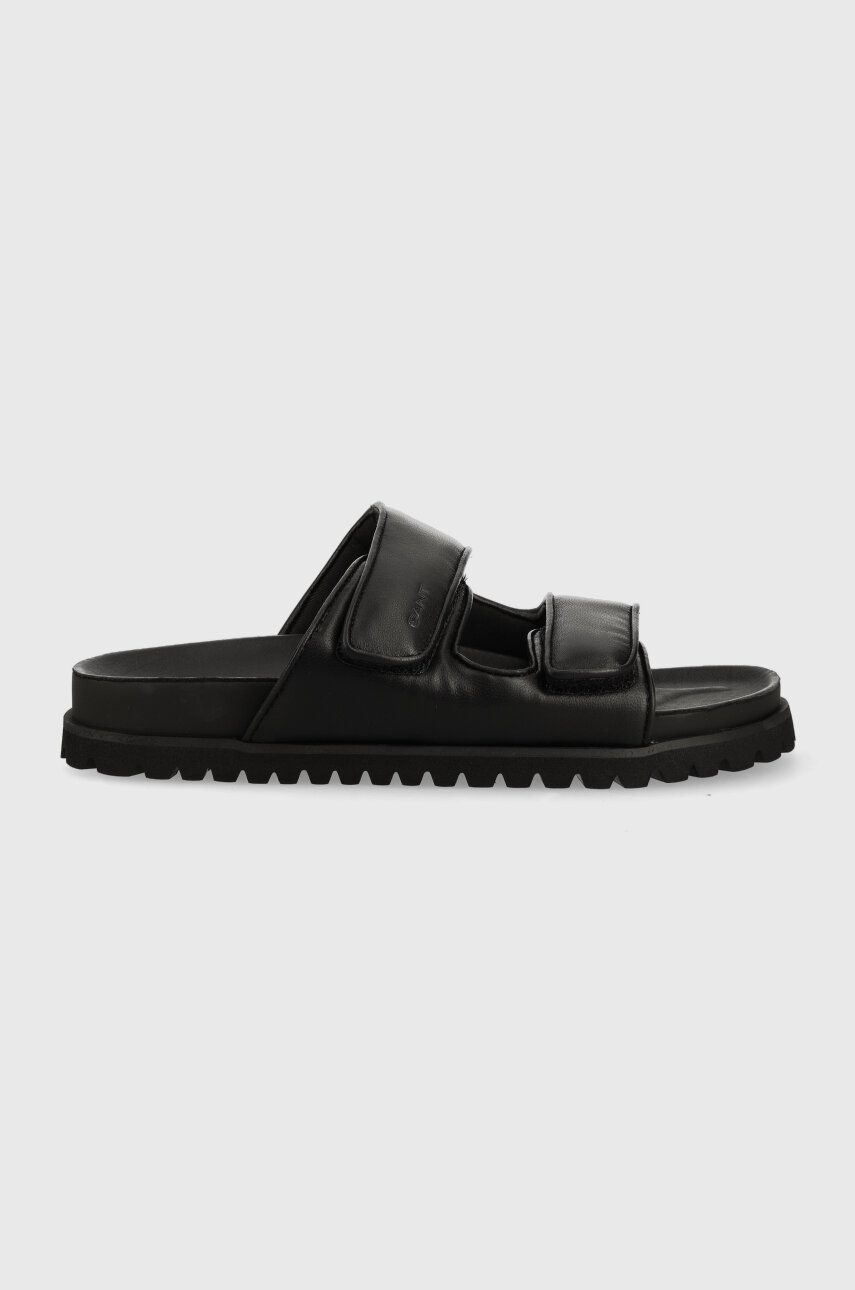 E-shop Kožené pantofle Gant Mardale dámské, černá barva, na platformě, 26561890.G00