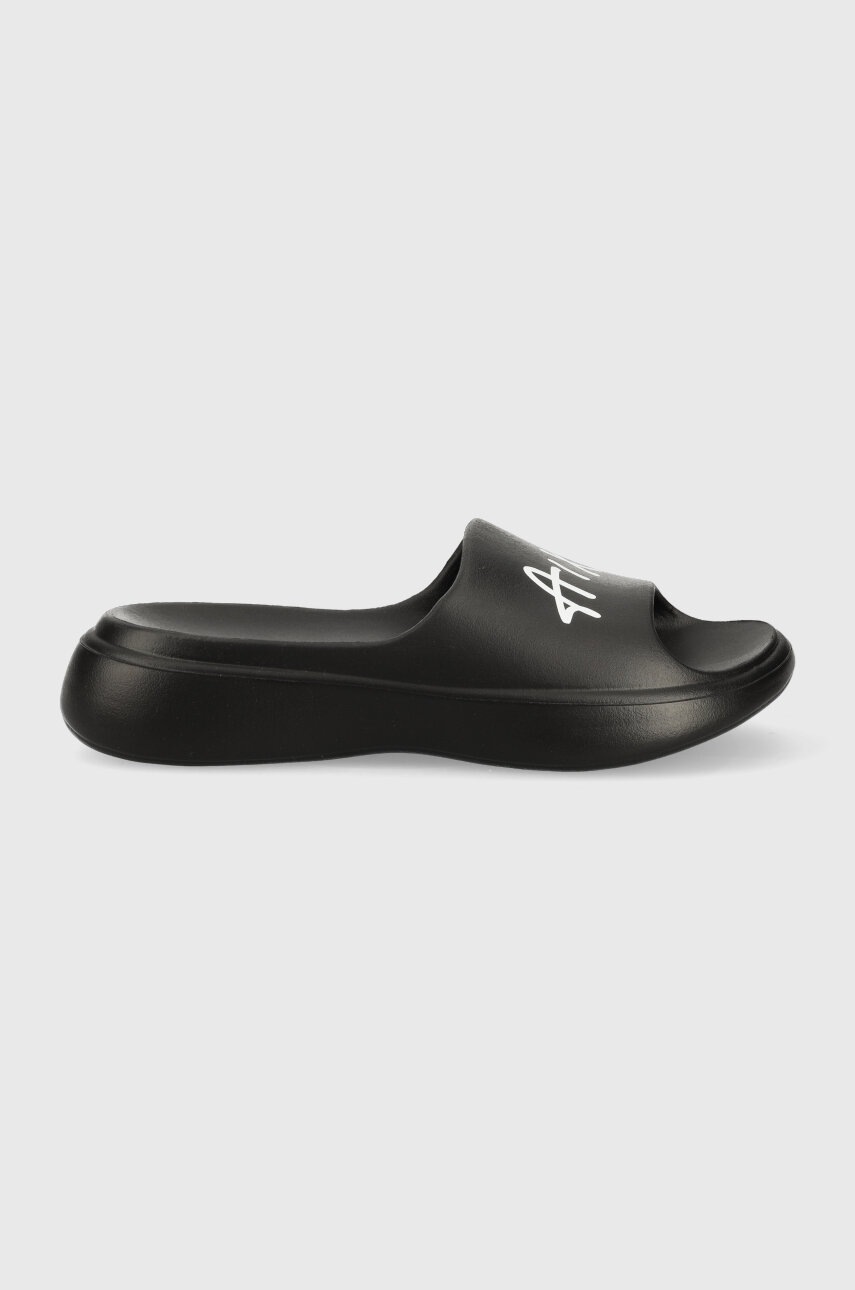 

Шлепанцы Armani Exchange женские цвет чёрный на платформе XDP041.XV706.00002