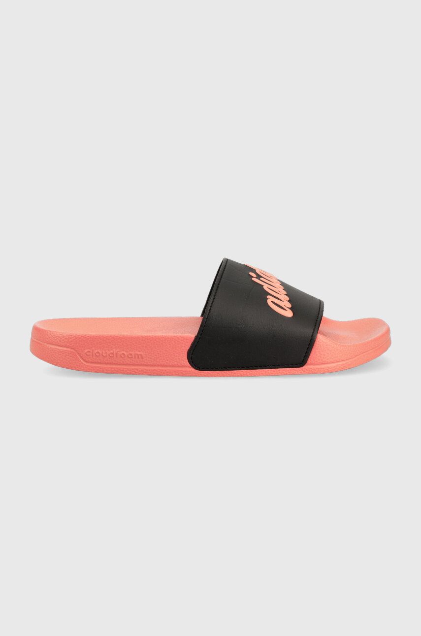 Pantofle adidas dámské, oranžová barva - oranžová -  Svršek: Umělá hmota Vnitřek: Umělá hm