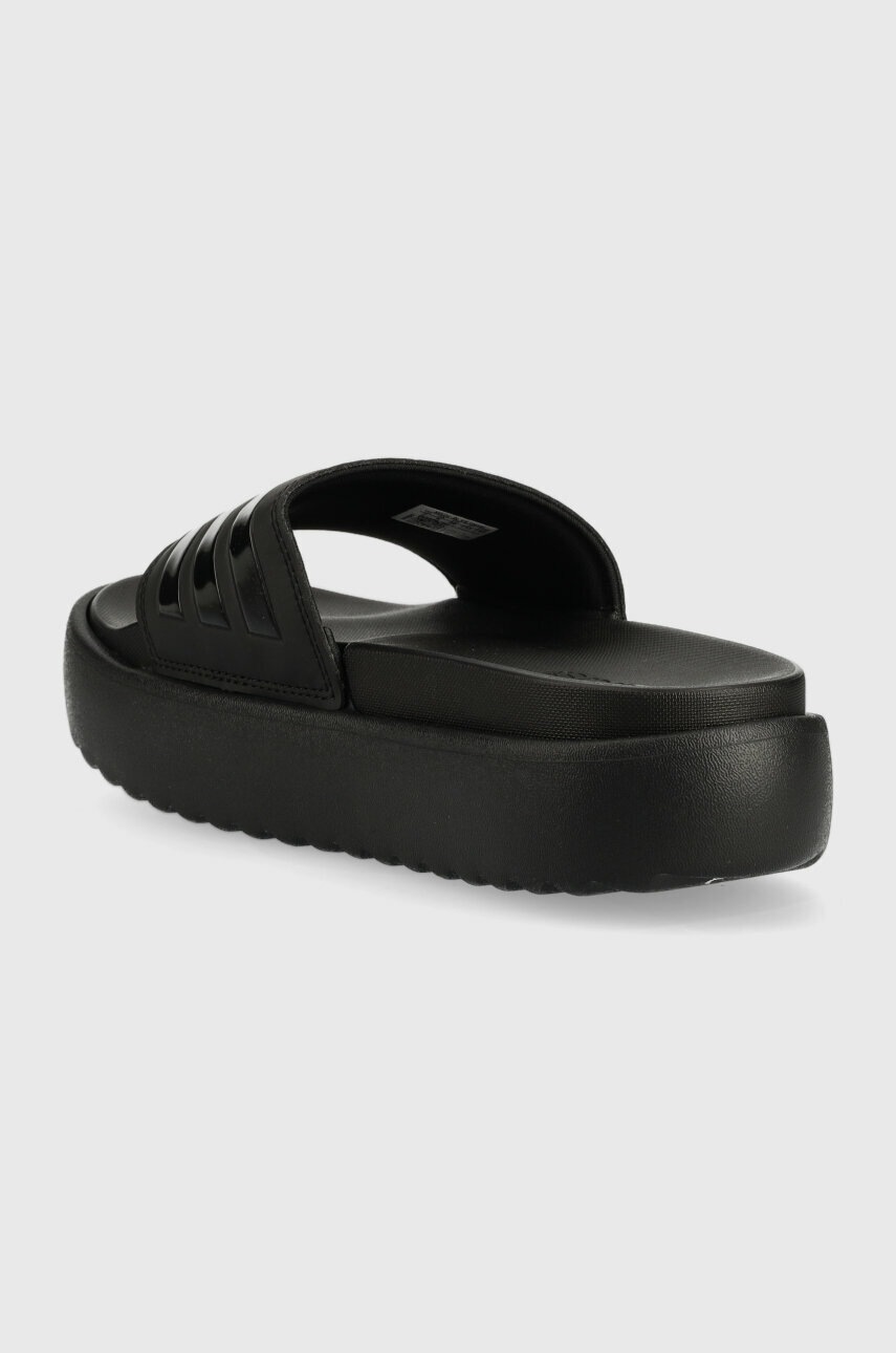 Adidas Papuci Adilette Femei, Culoarea Negru, Cu Platforma