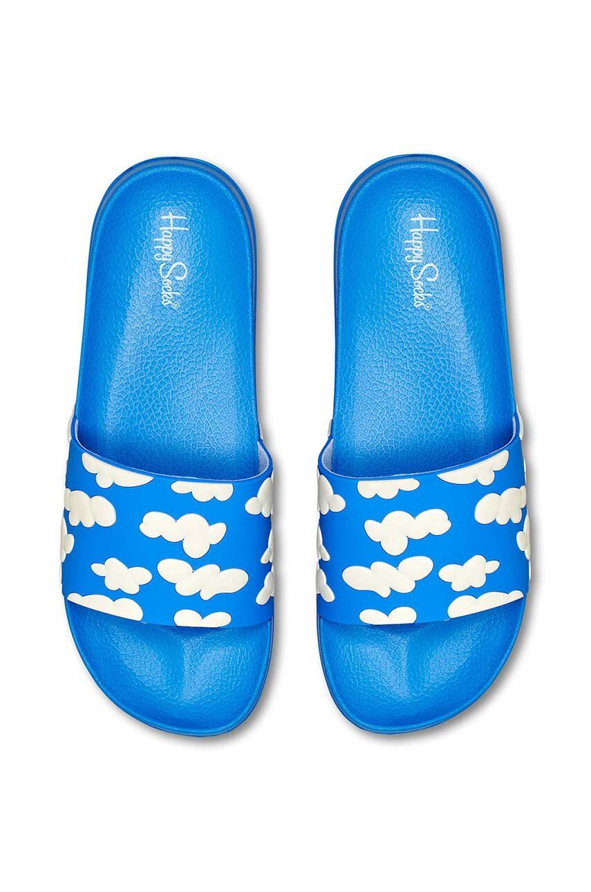 Pantofle Happy Socks dámské, tyrkysová barva - modrá -  Umělá hmota