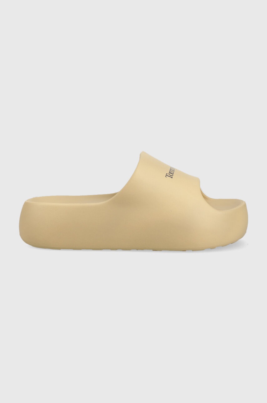 

Шлепанцы Tommy Jeans CHUNKY FLATFORM POOL женские цвет бежевый на платформе EN0EN02134