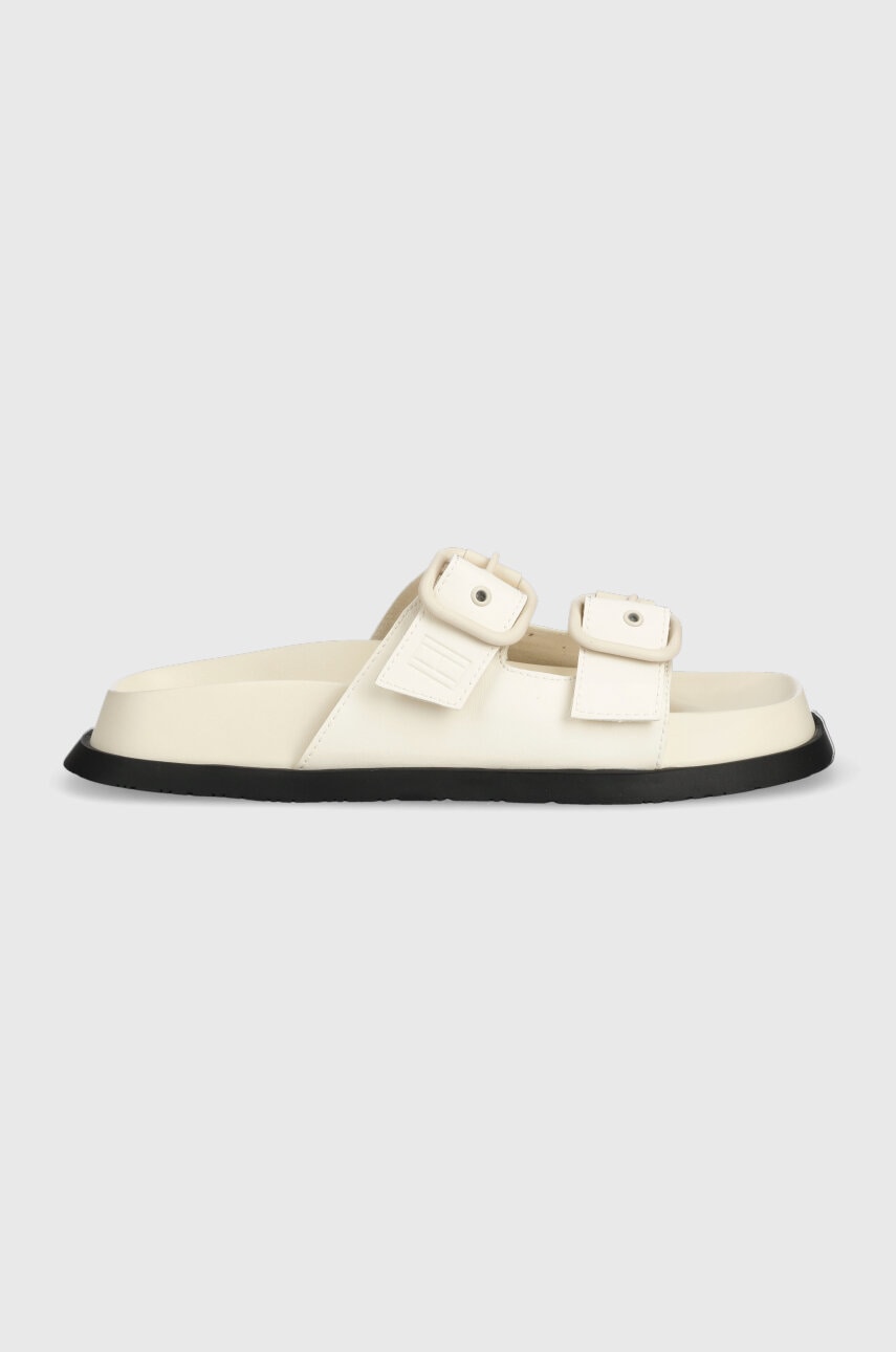 Levně Pantofle Tommy Jeans FANCY SANDAL dámské, béžová barva, EN0EN02136