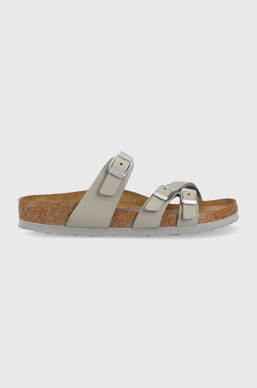 

Велурени чехли Birkenstock Franca SFB в сиво, Сив