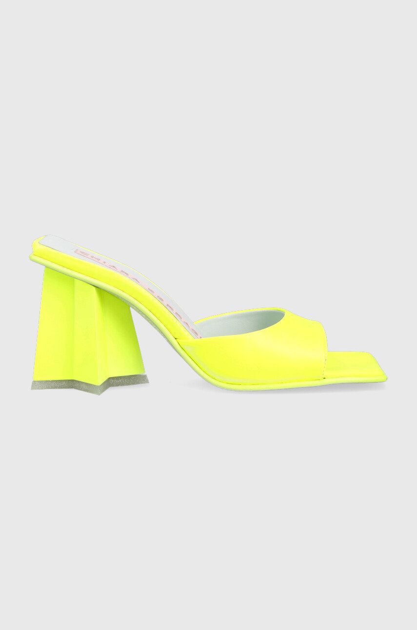Pantofle Chiara Ferragni CF3132_036 dámské, žlutá barva, na podpatku, CF STAR HEEL 85