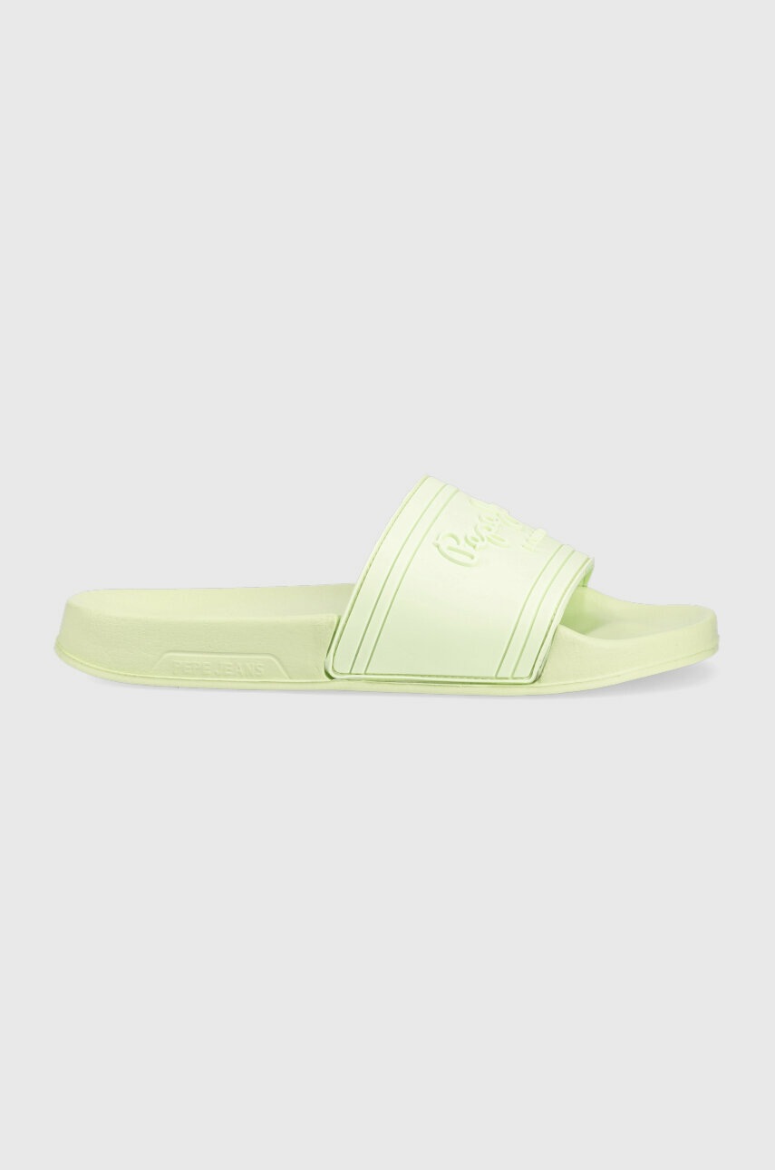 Pepe Jeans Papuci Slider Femei, Culoarea Verde, Pls70125