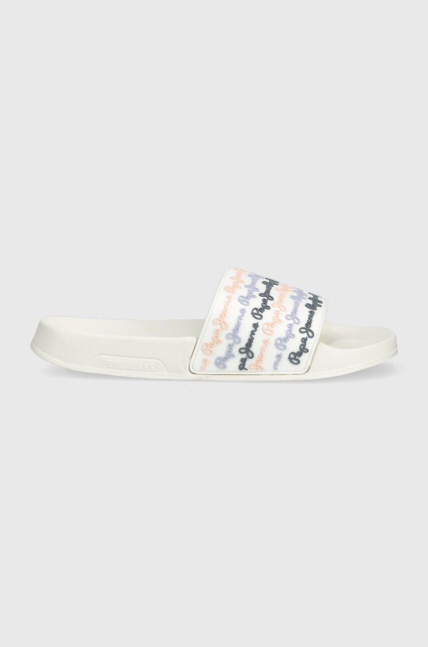 Levně Pantofle Pepe Jeans SLIDER dámské, bílá barva, PLS70127