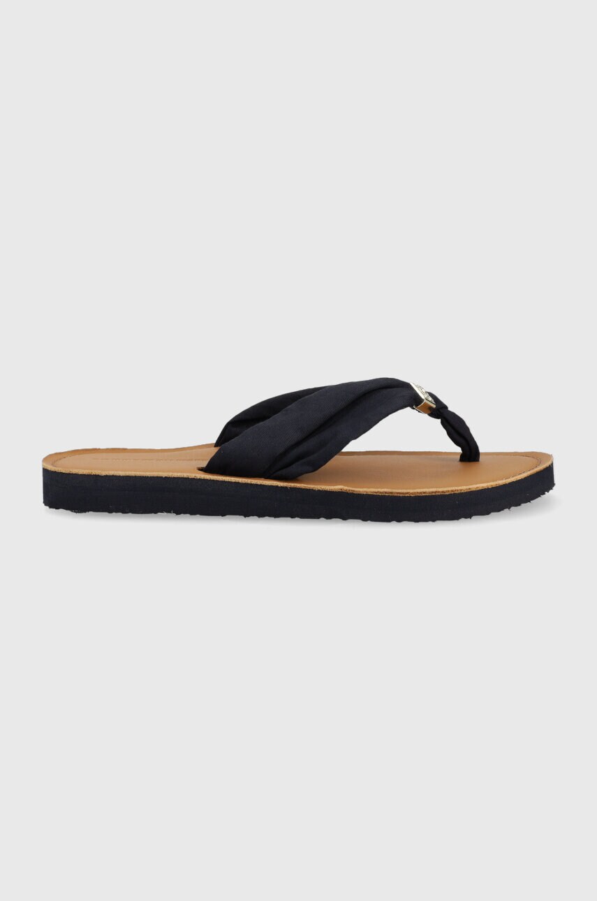 Levně Žabky Tommy Hilfiger TH ELEVATED BEACH SANDAL dámské, tmavomodrá barva, na plochém podpatku, FW0FW06985