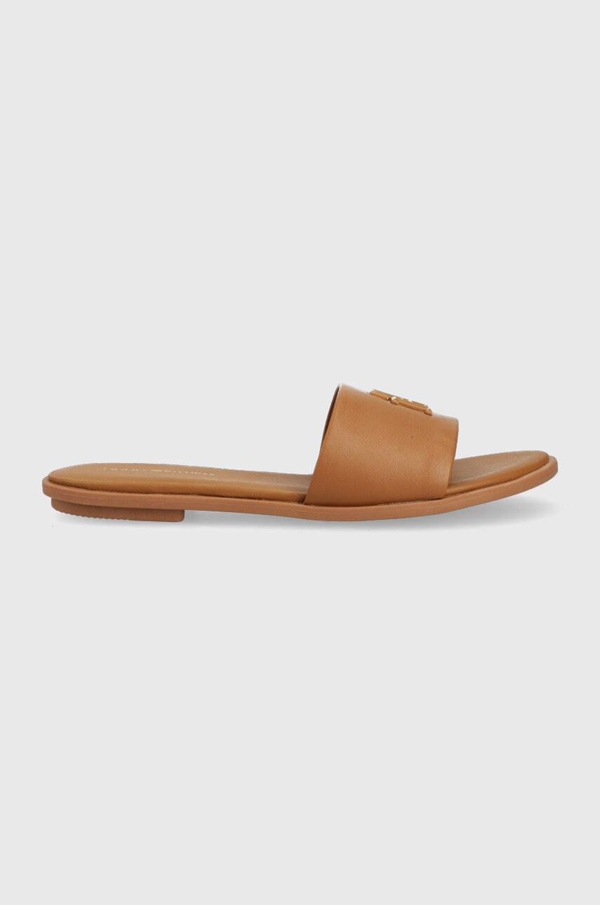 

Кожени чехли Tommy Hilfiger TH POP MULE в кафяво FW0FW07097, Кафяв