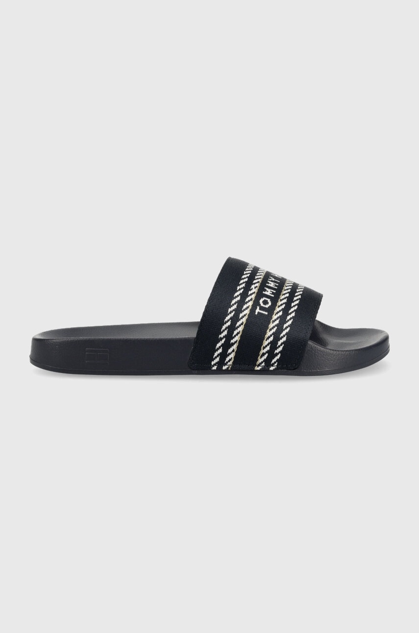 

Шлепанцы Tommy Hilfiger TOMMY WEBBING SLIDE женские цвет синий FW0FW07153