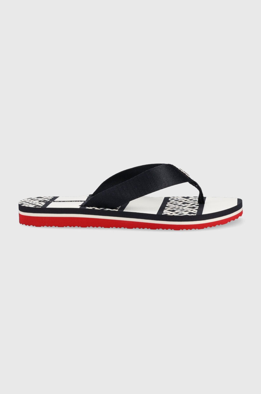 

В'єтнамки Tommy Hilfiger TH MONOGRAM ESSENTIAL SANDAL жіночі колір синій на плоскому ходу FW0FW07162