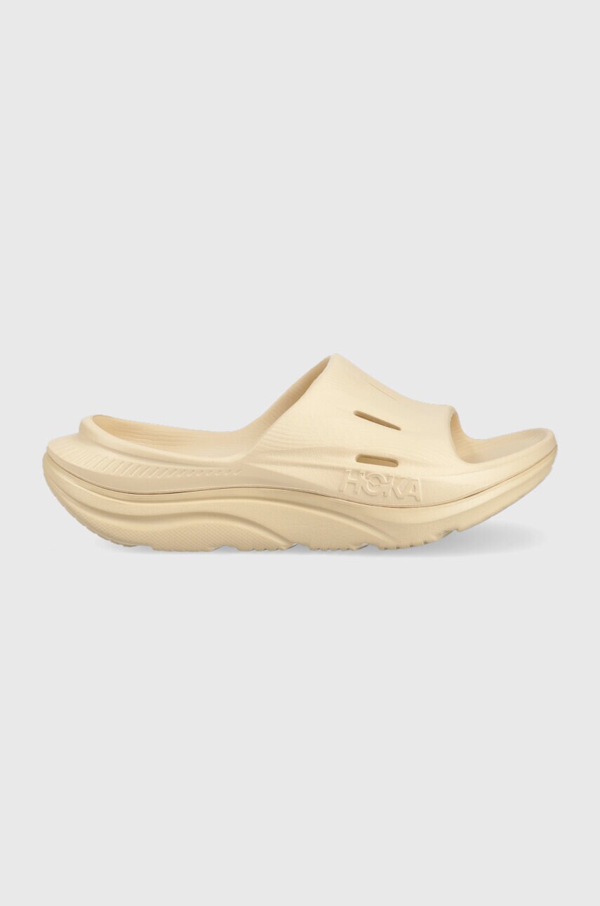 Hoka  papuci ORA Recovery Slide 3 femei, culoarea bej, cu platforma 1135061.d-SSSS