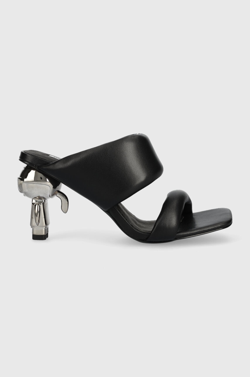 Karl Lagerfeld slapi de piele IKON HEEL femei, culoarea negru, cu toc drept, KL39005