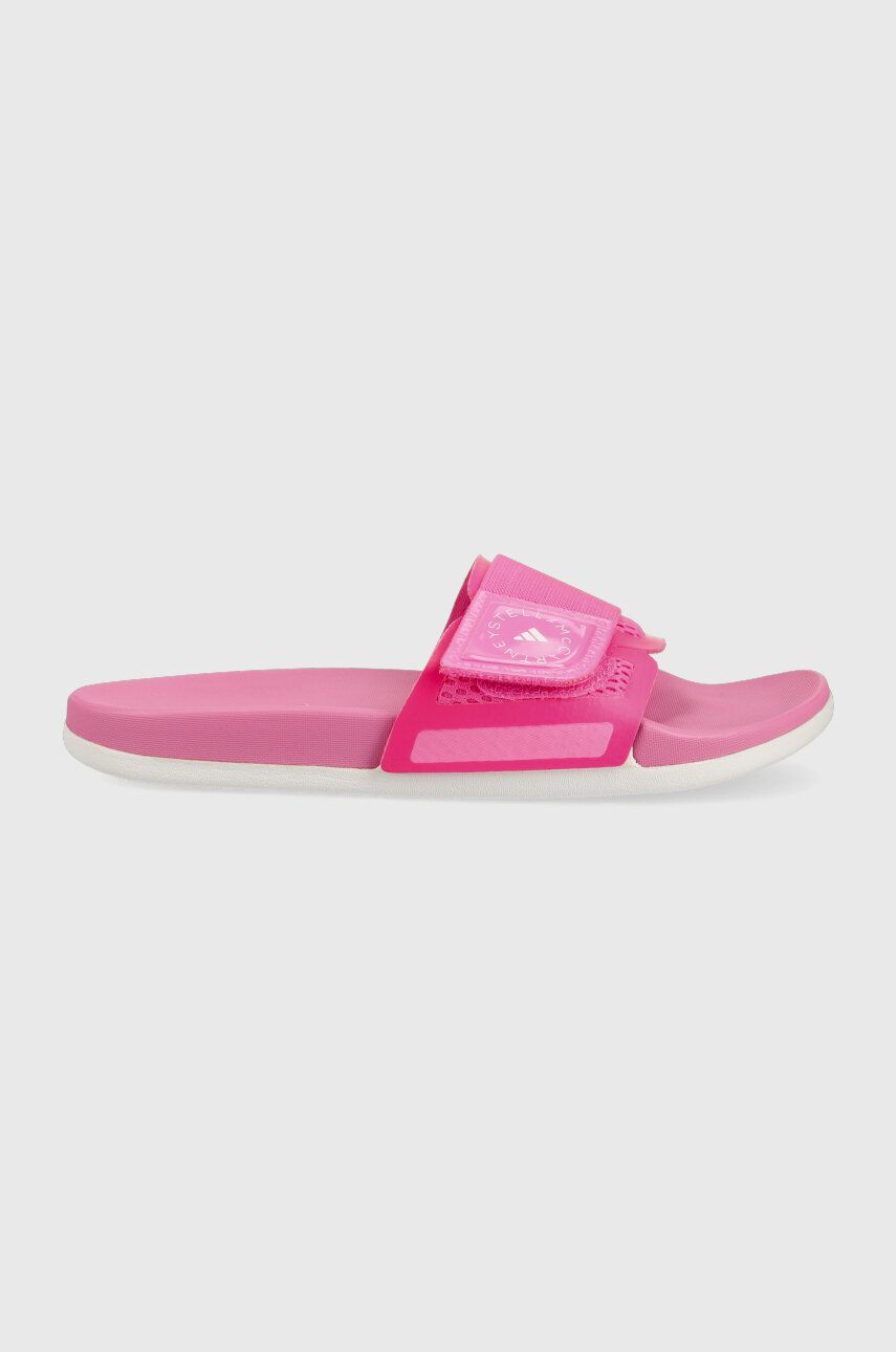Pantofle adidas by Stella McCartney dámské, růžová barva - růžová -  Svršek: Umělá hmota
