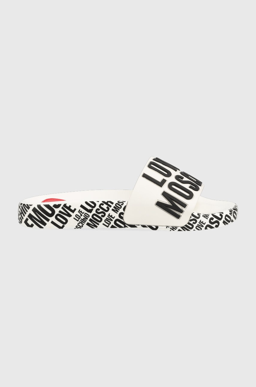 

Шльопанці Love Moschino жіночі колір білий JA28112G0GI17100