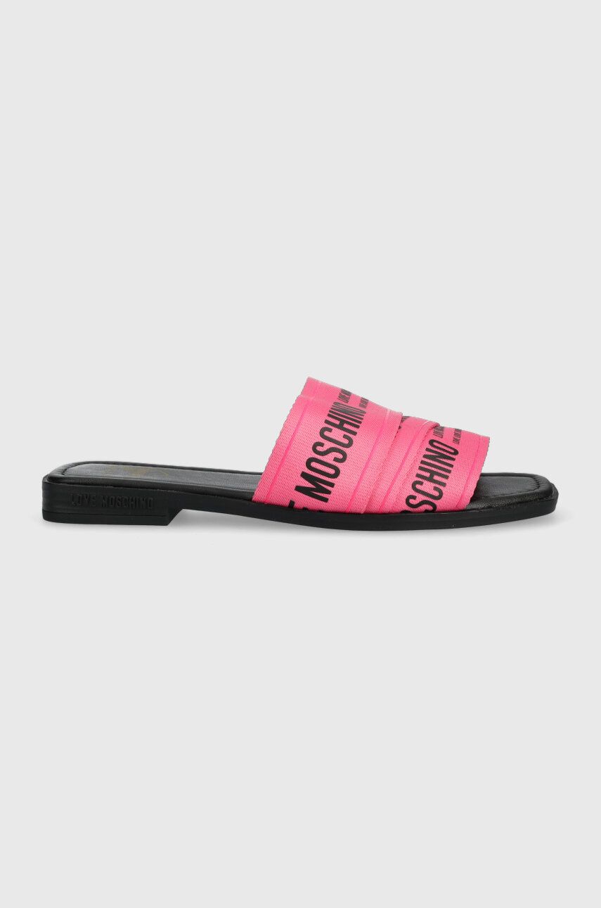 Pantofle Love Moschino dámské, růžová barva, JA28412G0GIX661A - růžová -  Svršek: Textilní mate