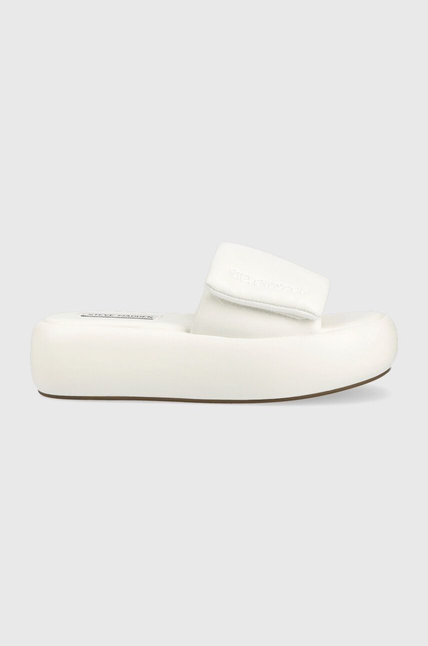 Pantofle Steve Madden Swoosh dámské, bílá barva, na platformě, SM11002446 - bílá -  Svršek: Umě