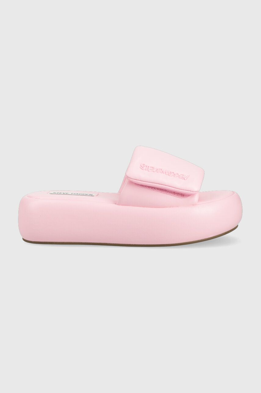 Pantofle Steve Madden Swoosh dámské, růžová barva, na platformě, SM11002446 - růžová -  Svršek: