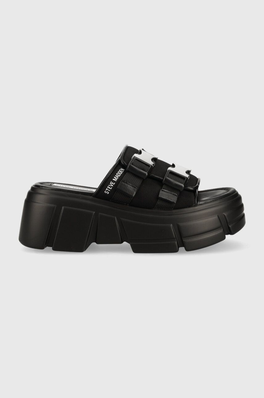 E-shop Pantofle Steve Madden Activator dámské, černá barva, na platformě, SM11002460