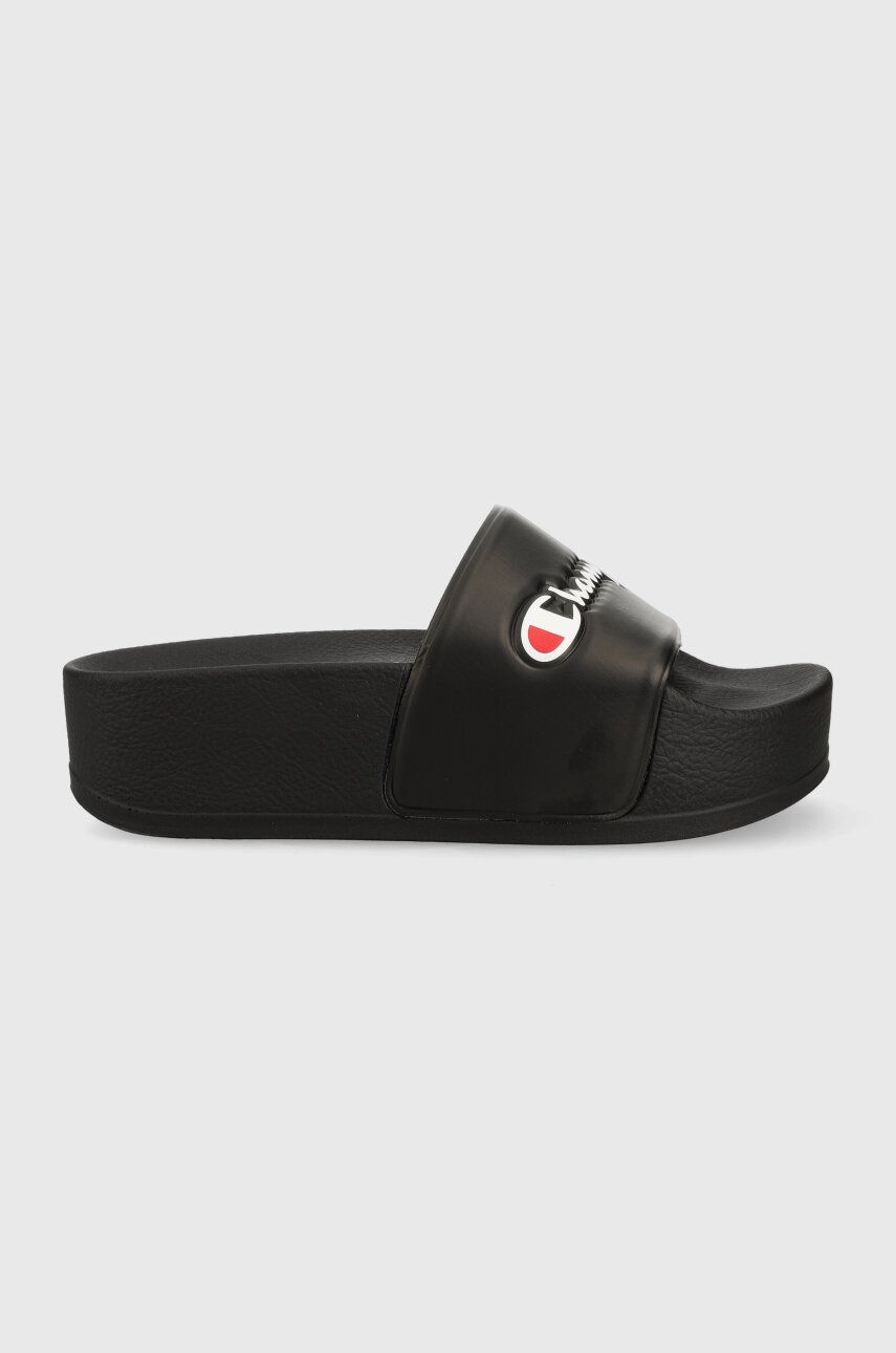 Champion papuci femei, culoarea negru, cu platforma