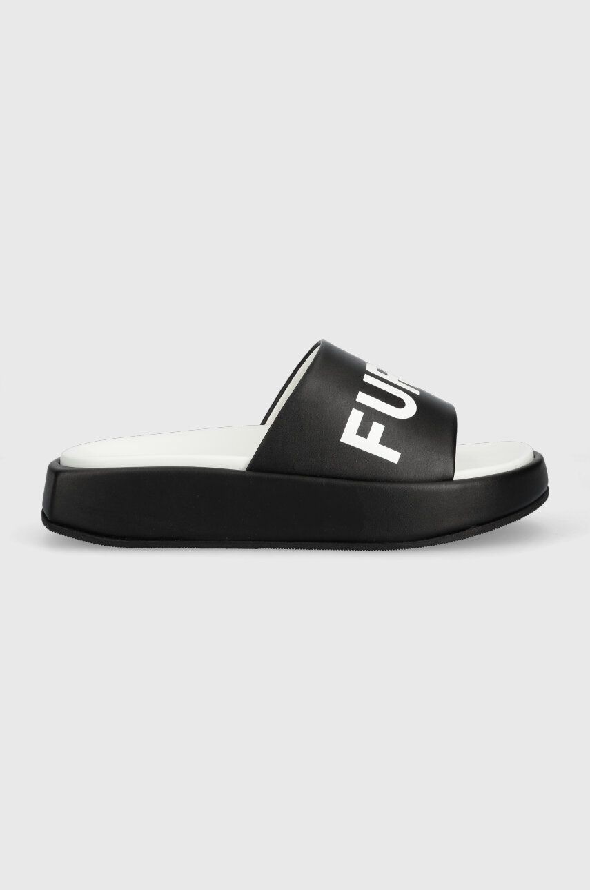 Levně Pantofle Furla Real Fusbet dámské, černá barva, na platformě, YE20REA BX0766 P1900