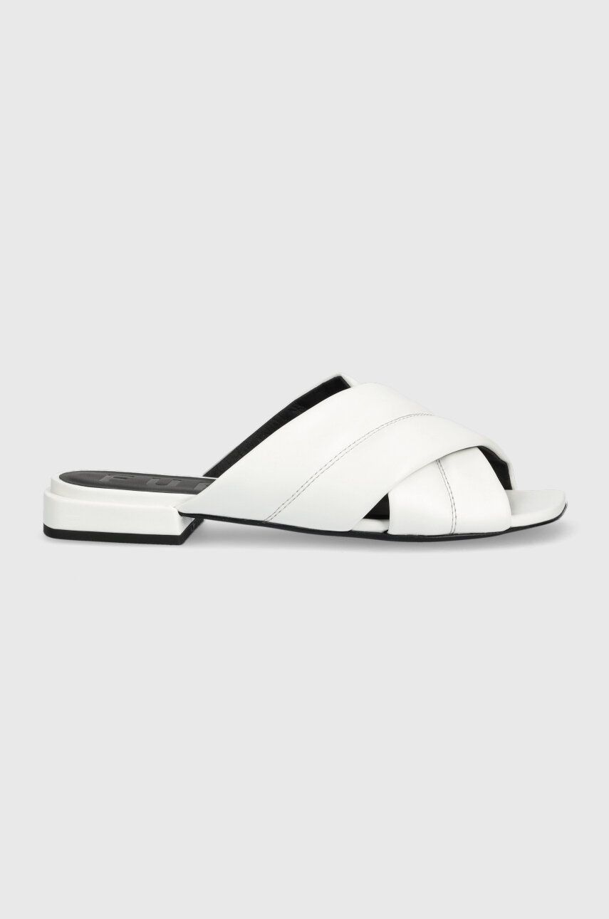 Pantofle Furla Cross Mule dámské, bílá barva, YF34FCR U44000 01B00 - bílá -  Svršek: Umělá hmot