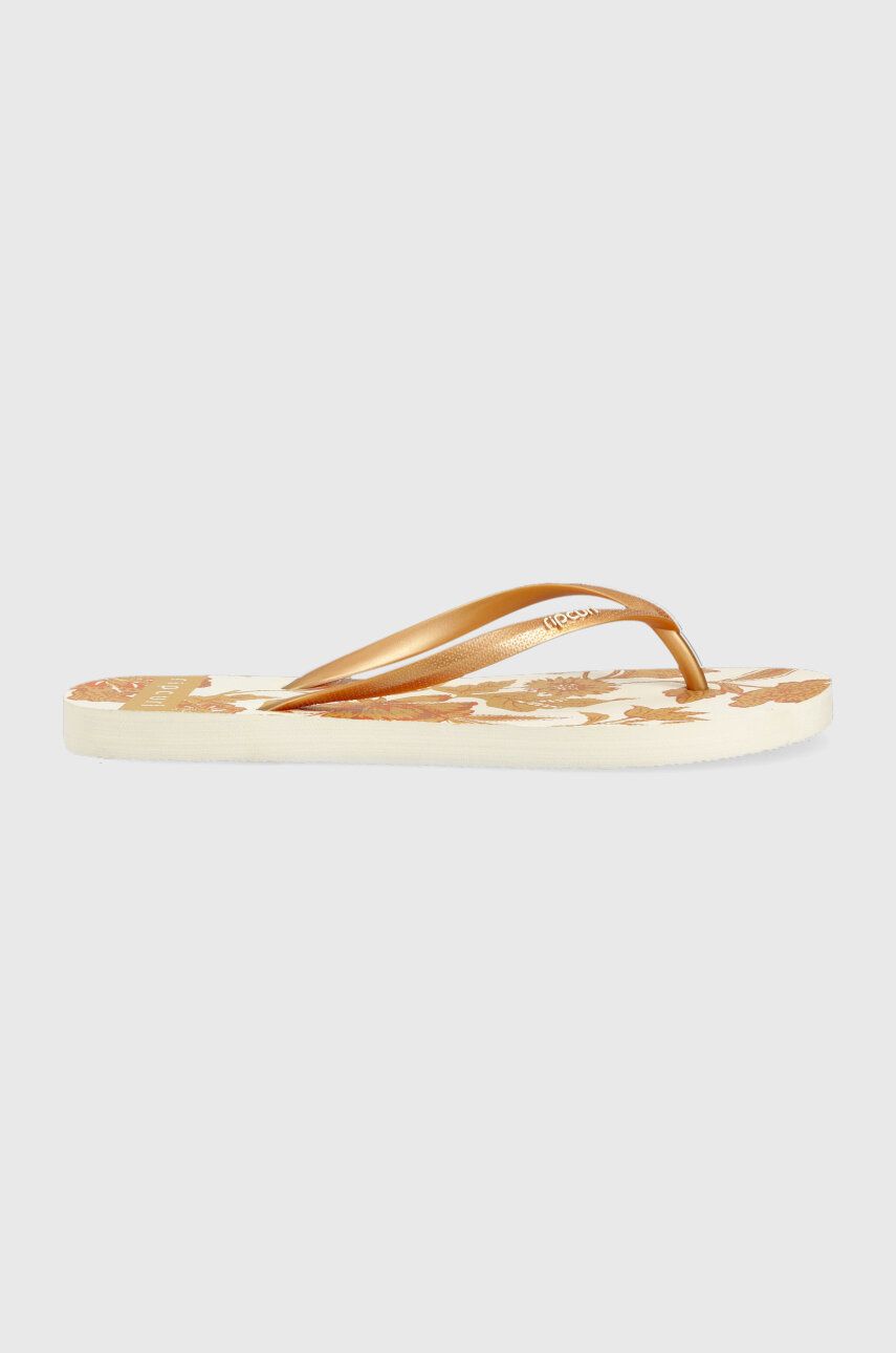 Žabky Rip Curl dámské, zlatá barva, na plochém podpatku - zlatá -  Svršek: Umělá hmota Vni