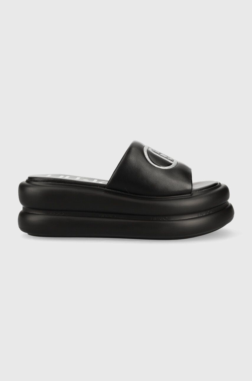 Pantofle Liu Jo ARIA 04 dámské, černá barva, na platformě, SA3083EX01422222 - černá -  Svršek: 