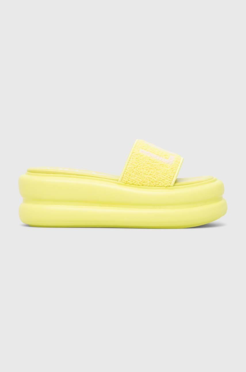 Pantofle Liu Jo ARIA 06 dámské, žlutá barva, na platformě, SA3139TX314S1439 - žlutá -  Svršek: 