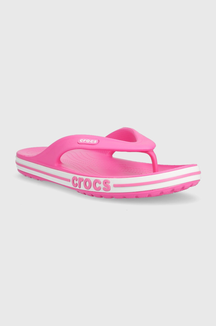 

В'єтнамки Crocs Bayaband Flip жіночі колір рожевий на плоскому ходу 205393