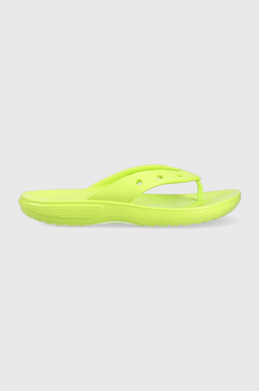 

Джапанки Crocs Classic Flip в зелено с равна подметка 207713, Зелен