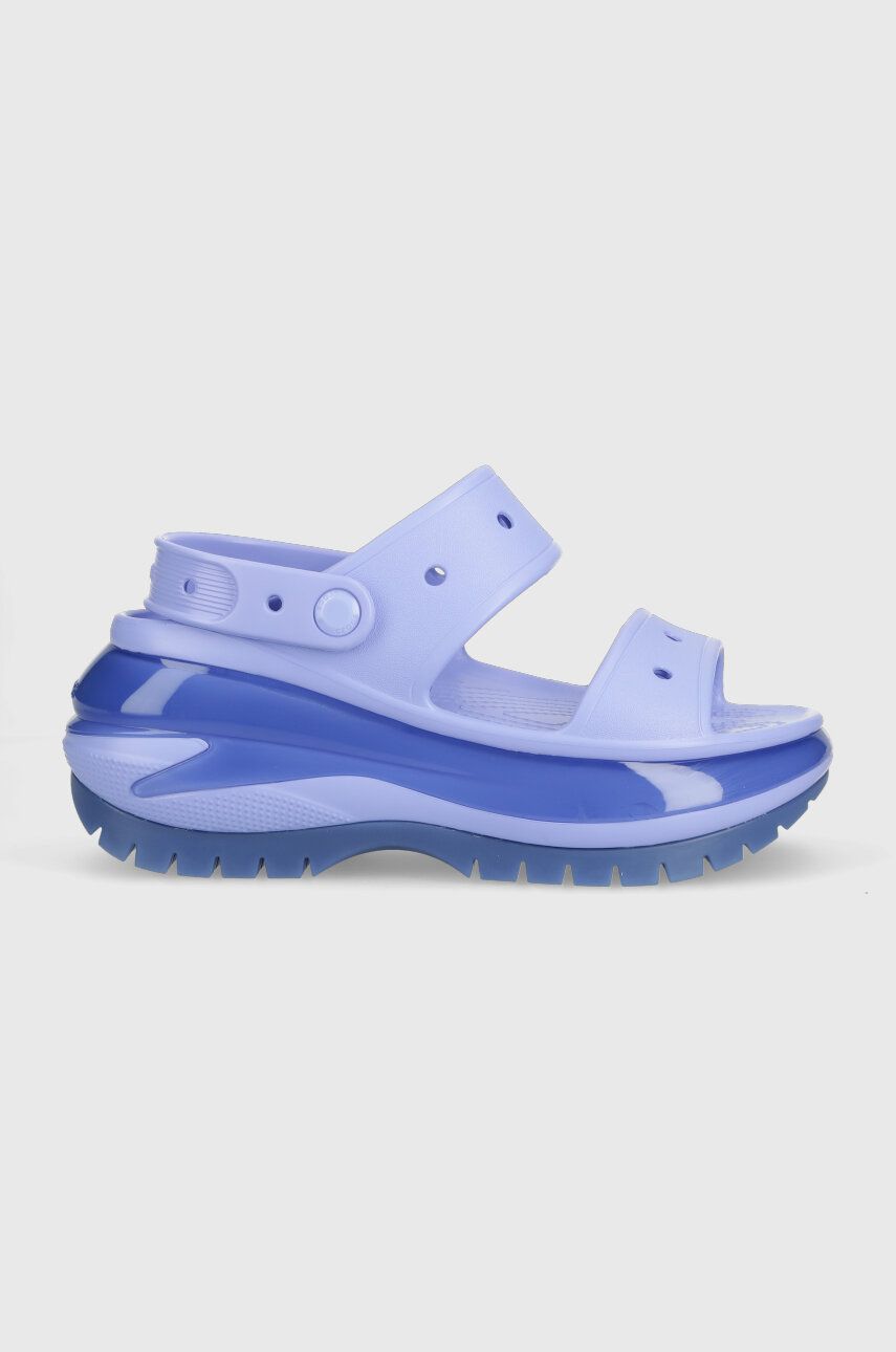 Crocs papuci Classic Mega Crush Sandal femei, culoarea violet, cu platforma, 207989 207989.5Q6-5Q6 answear.ro