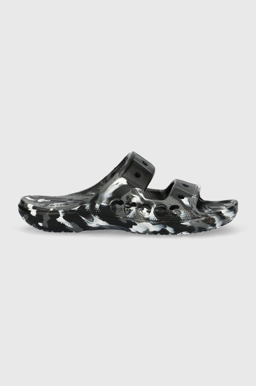 Levně Pantofle Crocs BAYA MARBLED SANDAL dámské, černá barva, 208332