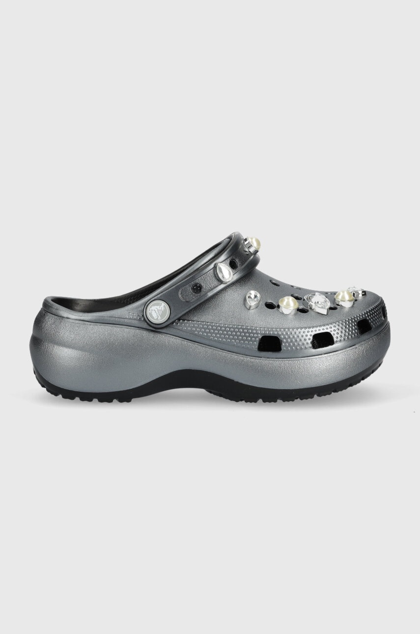

Чехли Crocs Classic Platform Crystals Pearls Clog в черно с платформа 208342, Черен