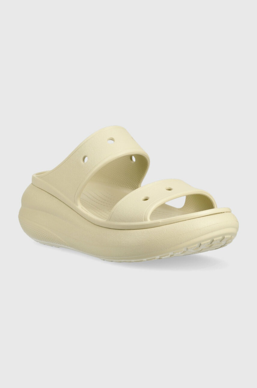 Παντόφλες Crocs CLASSIC CRUSH SANDAL Classic Crush Sandal χρώμα: μπεζ, 2767 IC0434 207670 φωτογραφία