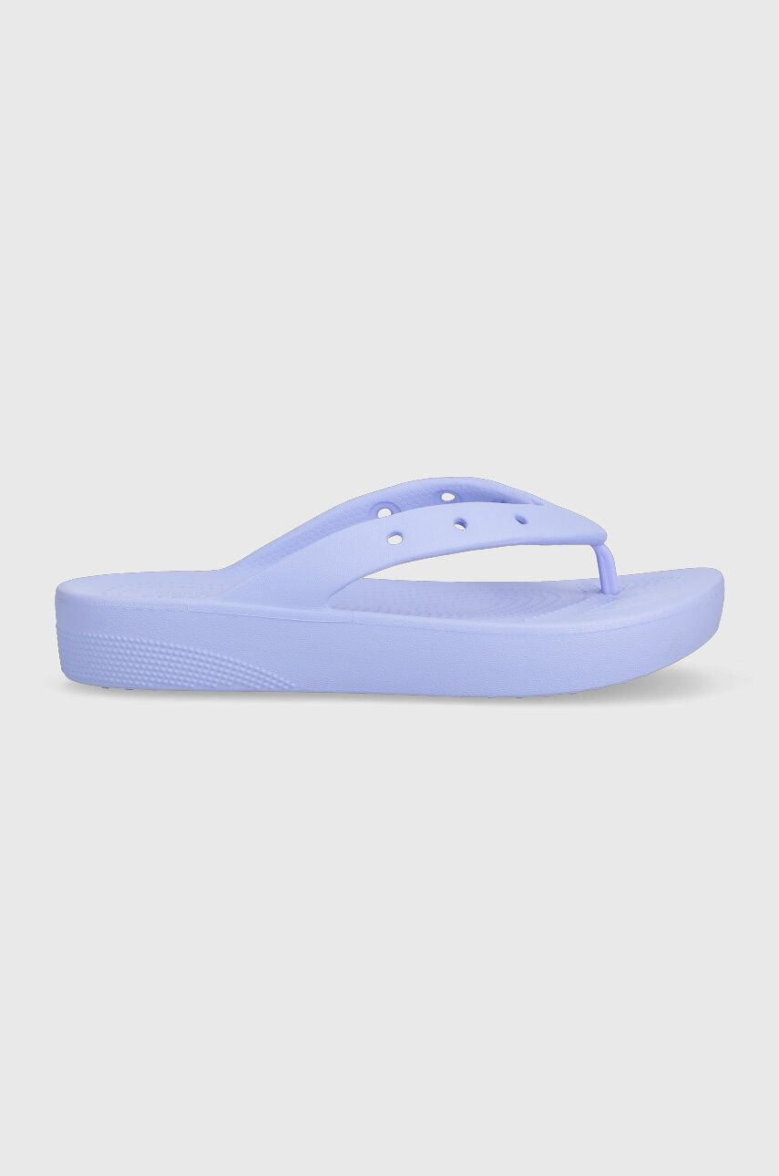 Levně Žabky Crocs Classic Platform Flip dámské, fialová barva, na platformě, 207714, 207714.5Q6-5Q6