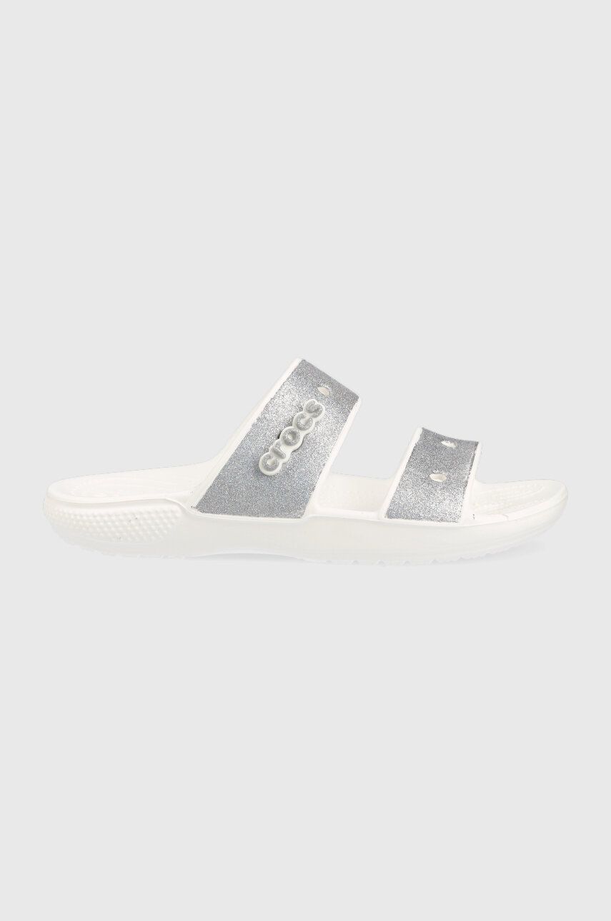 Levně Pantofle Crocs Classic Glitter II Sandal dámské, stříbrná barva, 207769