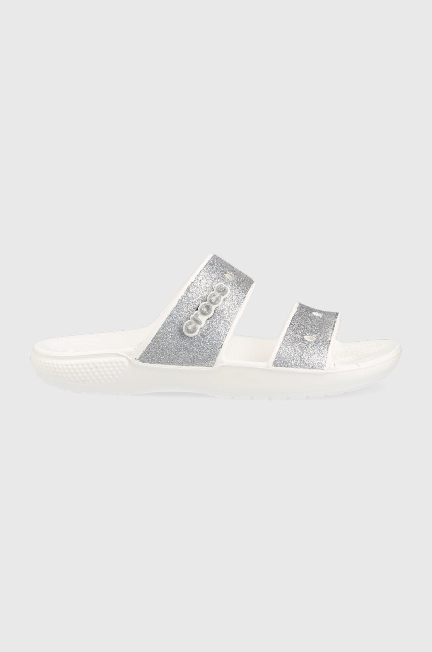 Pantofle Crocs Classic Glitter II Sandal dámské, stříbrná barva, 207769