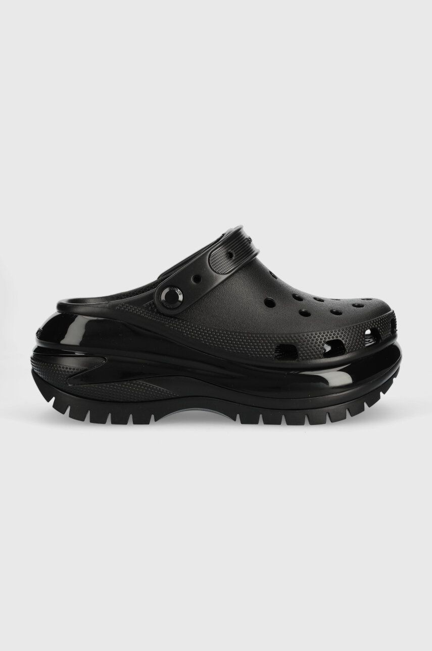 Crocs papuci Classic Mega Crush Clog femei, culoarea negru, cu platforma, 207988 207988.001-001