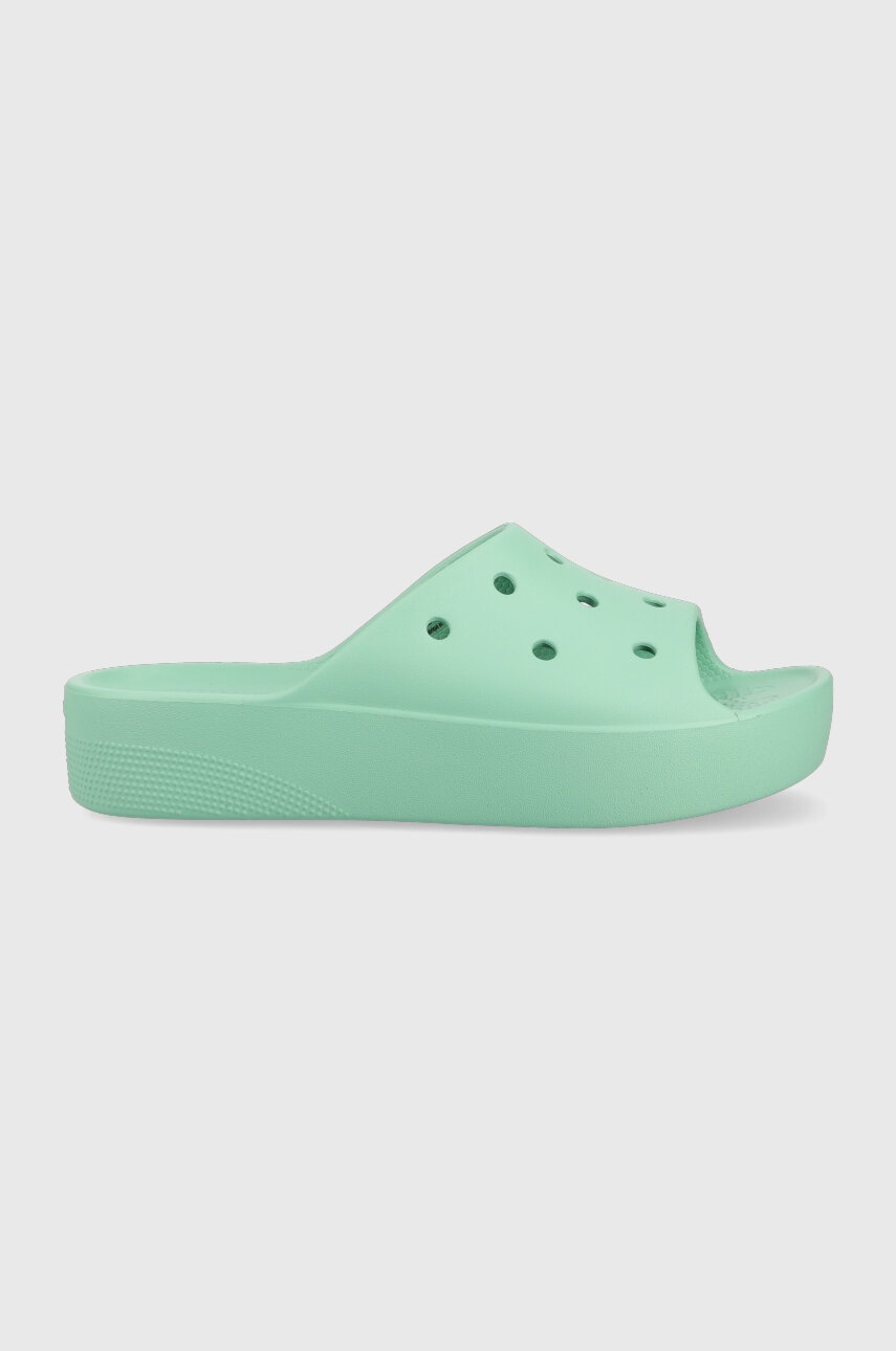 Crocs Papuci Classic Platform Slide Femei, Culoarea Turcoaz, 208180 208180.3ug-3ug