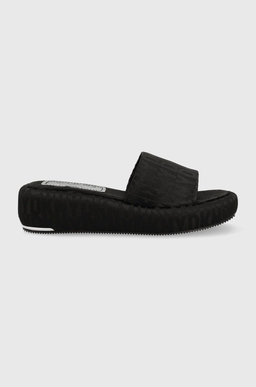 Pantofle Dkny OVALIA dámské, černá barva, na platformě, K1349809 - černá -  Svršek: Textilní ma