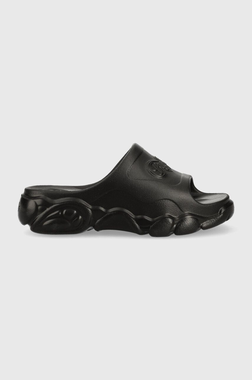 Pantofle Buffalo Cld Slide dámské, černá barva, na platformě, 1622260 - černá -  Svršek: Umělá 