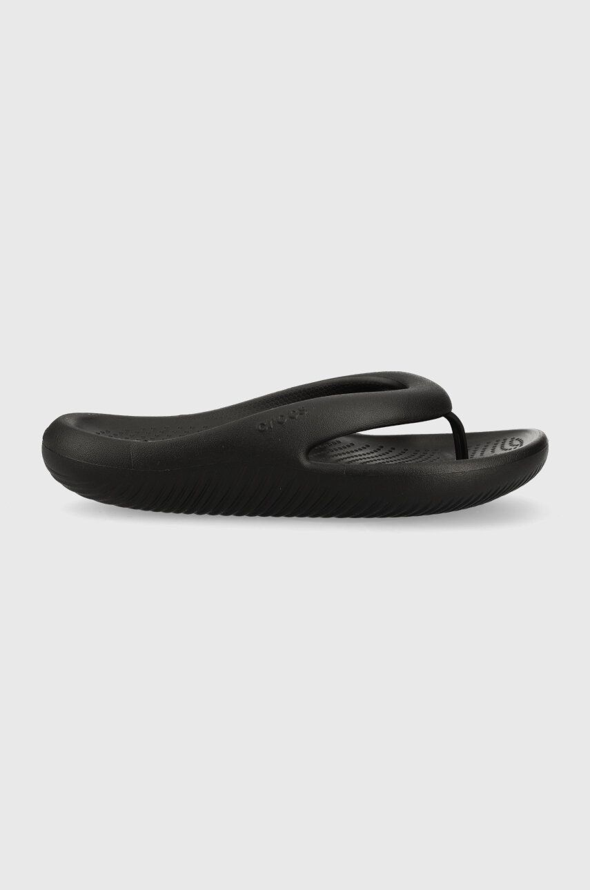 Crocs șlapi Mellow Slide femei, culoarea negru, cu toc plat, 208437