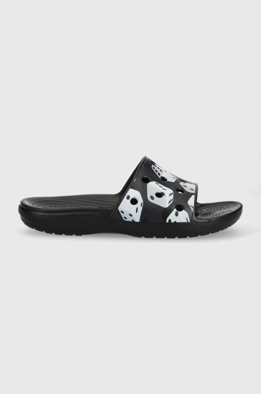 Levně Pantofle Crocs Classic Dice Print Slide dámské, černá barva, 208769