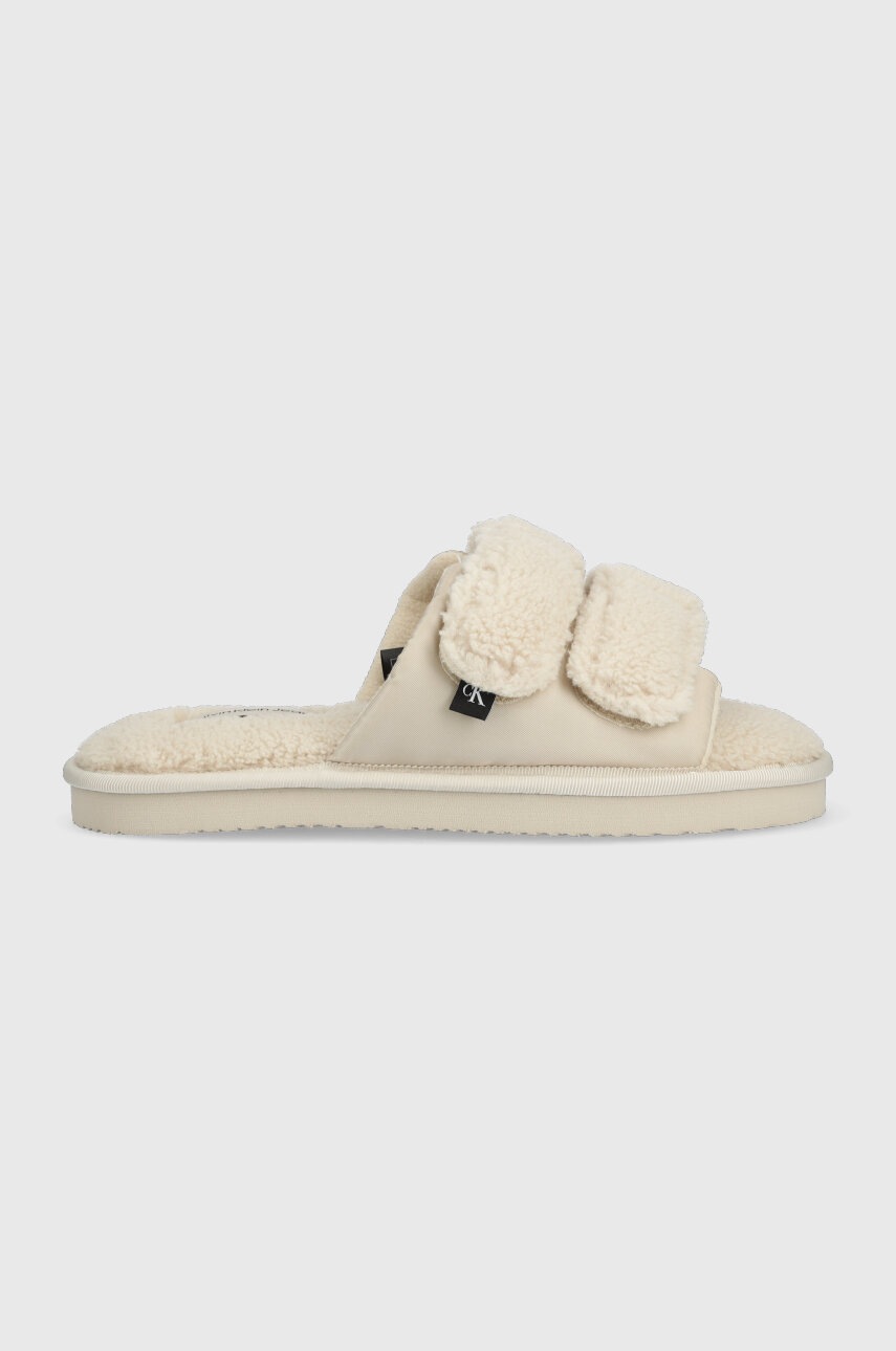 

Пантофи Calvin Klein Jeans HOME SLIDE VELCRO SHEARLING в бежово YW0YW00861, Бежов