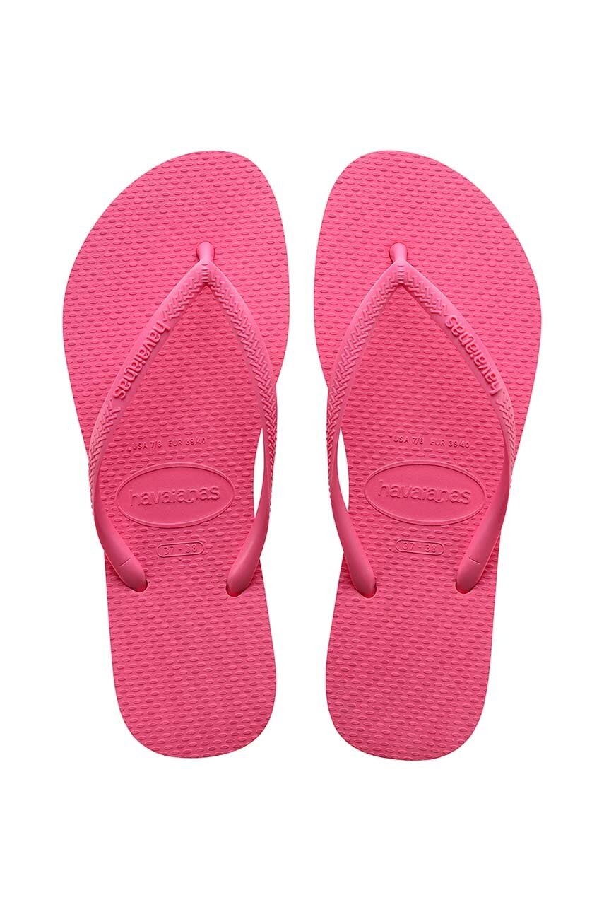 Levně Žabky Havaianas SLIM dámské, růžová barva, na plochém podpatku, 4000030.1766