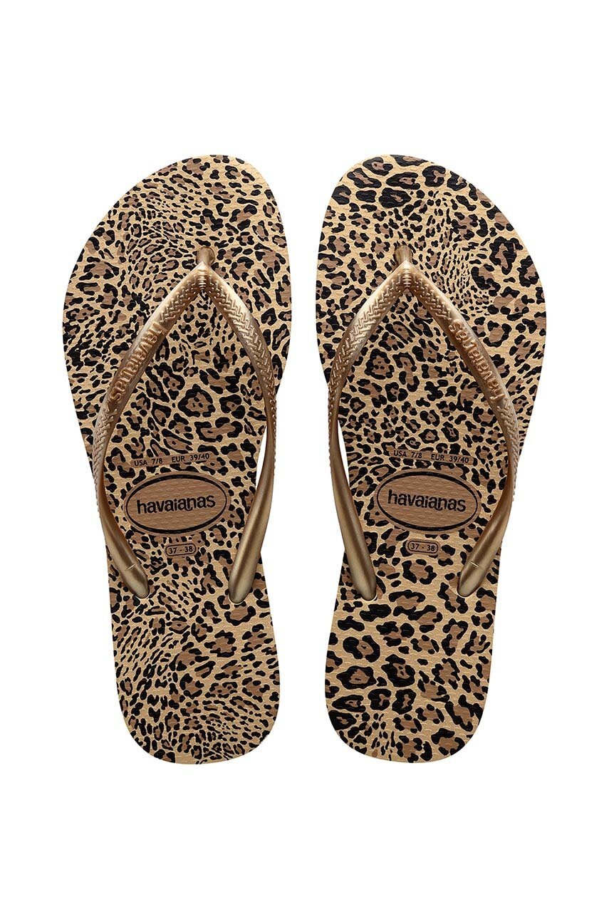 

В'єтнамки Havaianas SLIM ANIMALS жіночі колір бежевий на плоскому ходу 4103352.9877