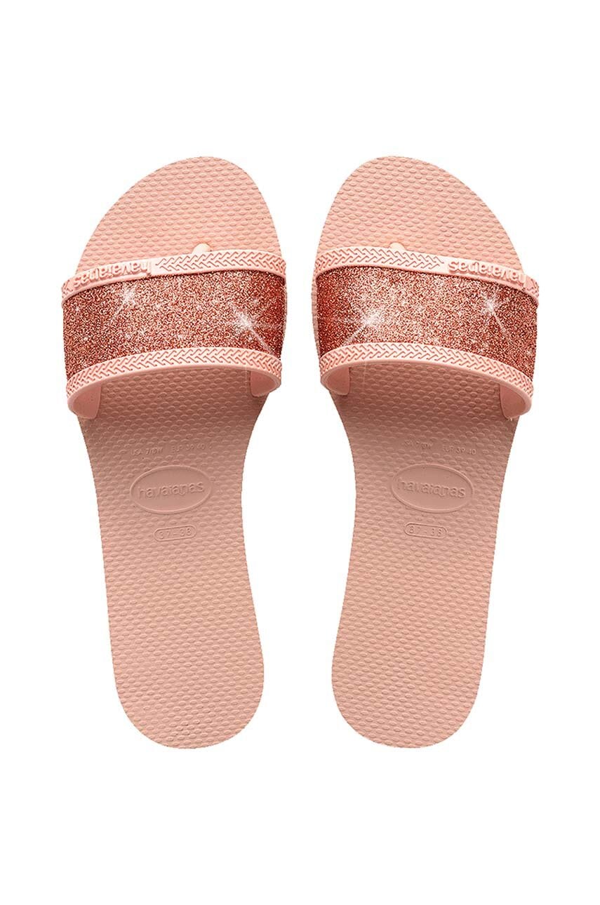 Havaianas papuci YOU ANGRA GLITTER femei, culoarea roz, 4148294.0076